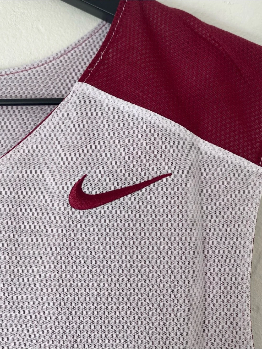 NWT Nike Revert Maroon/ White Mesh Sleeveless Jersey